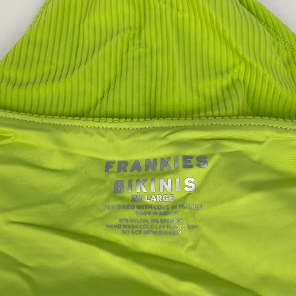 Frankie’s high leg lime green swim bottom Jenna ribb chartreuse apple NWT
